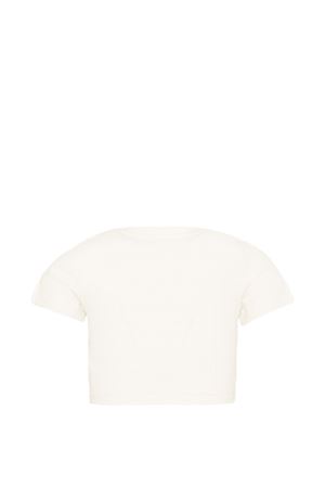 T-Shirt avorio per bambina con logo PALM ANGELS KIDS | PGAA017S26JER001002